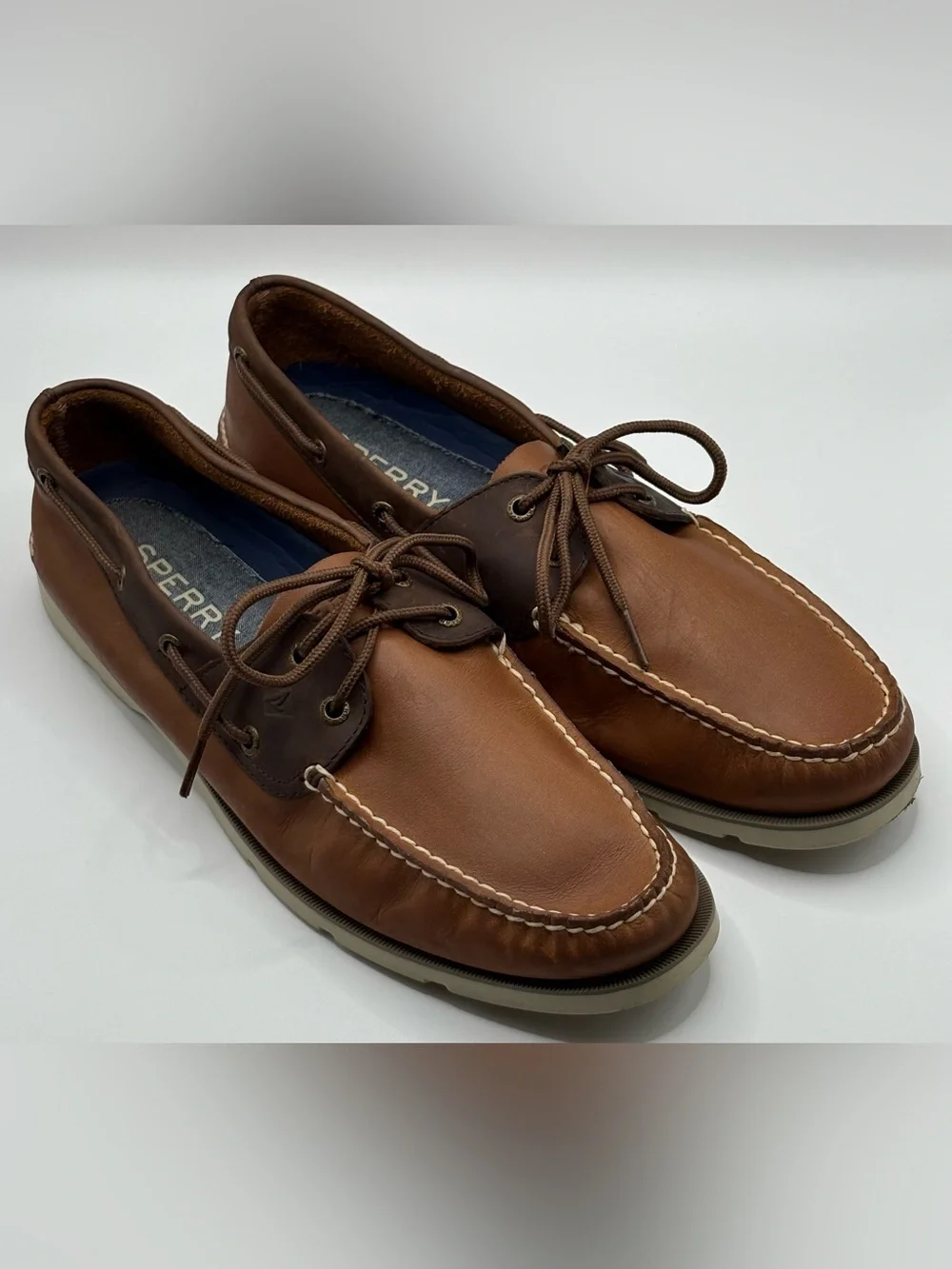 Sperry Authentic Original Brown Leather Boat Shoes Men's Size 12M 2-Eye Loafers
